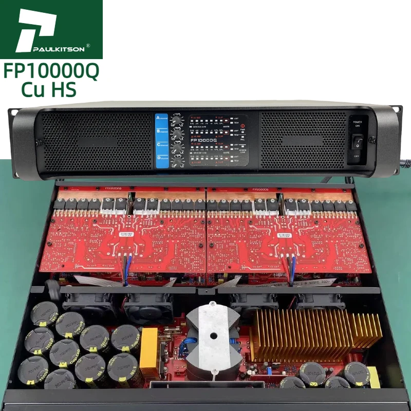 Paulkitson FP10000Q Pure Copper Radiator 4X1350W Professional 4-Channel Power Amplifier 4 Ohm Stage Use Sound Equipment
Paulkitson FP10000Q Pure Copper Radiator 4X1350W Professional 4-Channel Power Amplifier 4 Ohm Stage Use Sound Equipment
