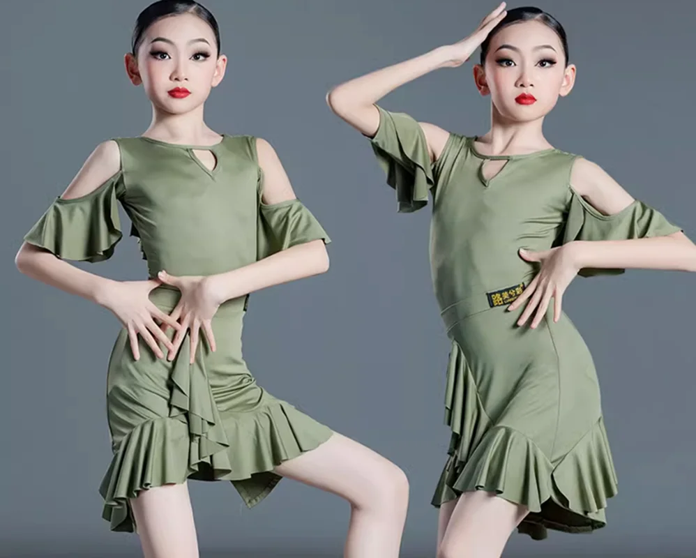 Children's Latin Dance Dress Summer Training Clothes Girls Competition Short Sleeve tops and skirts Performance Dress
Children's Latin Dance Dress Summer Training Clothes Girls Competition Short Sleeve tops and skirts Performance Dress