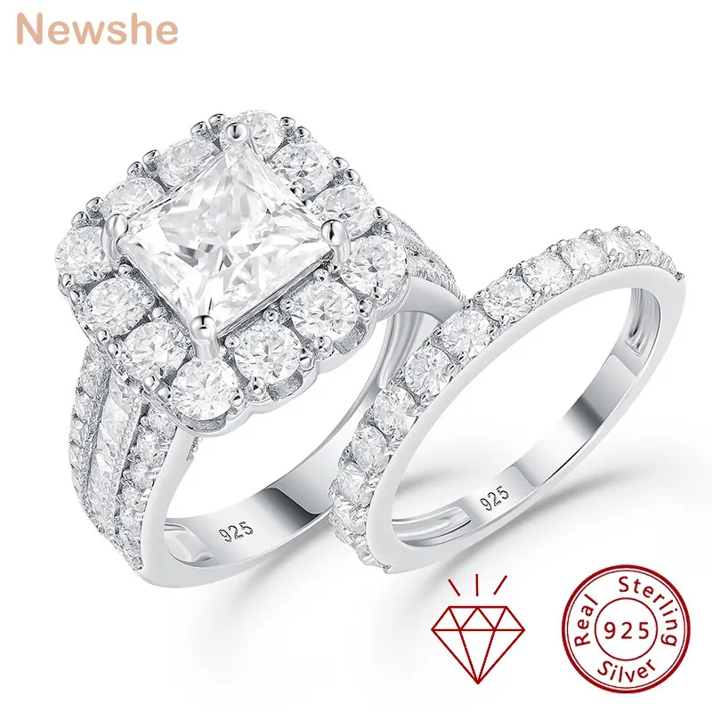 Newshe Luxury Moissanite Wedding Rings Set for Women 925 Sterling Silver D Color VVS1 with GRA Certificate Bridal Ring Jewelry
Newshe Luxury Moissanite Wedding Rings Set for Women 925 Sterling Silver D Color VVS1 with GRA Certificate Bridal Ring Jewelry