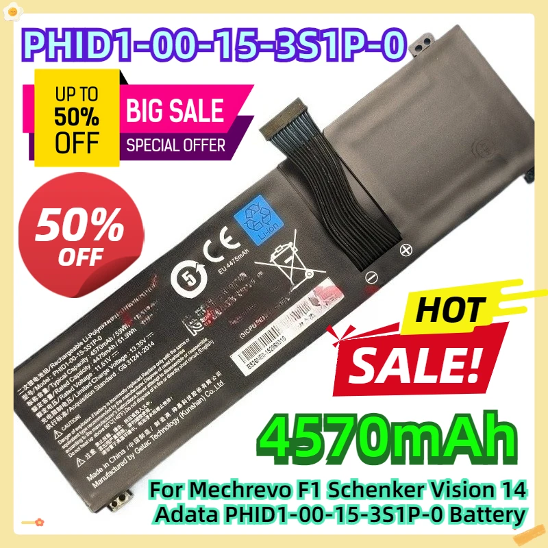 For Mechrevo F1 Schenker Vision 14 Adata PHID1-00-15-3S1P-0 53Wh Battery
For Mechrevo F1 Schenker Vision 14 Adata PHID1-00-15-3S1P-0 53Wh Battery