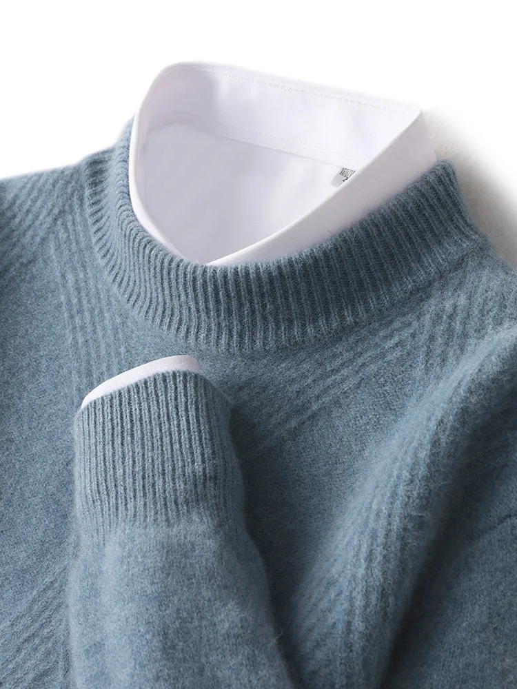 Утепленный шерстяной свитер с ромбовидным узором и высоким воротником, вязаный, для молодых мужчин, базовый, зимний сезон
Утепленный шерстяной свитер с ромбовидным узором и высоким воротником, вязаный, для молодых мужчин, базовый, зимний сезон