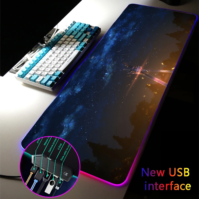 MRGLZY 40*90cm Anime Sword Art Online RGB Gaming Large USB Hub Games Mouse Pad LED 4-Port Mousepad Computer PC MouseMat for Csgo
MRGLZY 40*90cm Anime Sword Art Online RGB Gaming Large USB Hub Games Mouse Pad LED 4-Port Mousepad Computer PC MouseMat for Csgo
