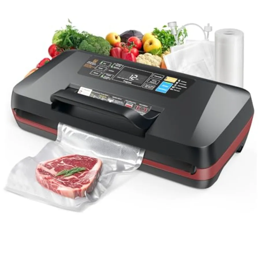 95KPa Vacuum Sealer Machine for Food Automatic with Dual 12mm Heat Seal 10-in-1 Modes Built-in Cutter Bag Storage Includes 1 Ro
95KPa Vacuum Sealer Machine for Food Automatic with Dual 12mm Heat Seal 10-in-1 Modes Built-in Cutter Bag Storage Includes 1 Ro