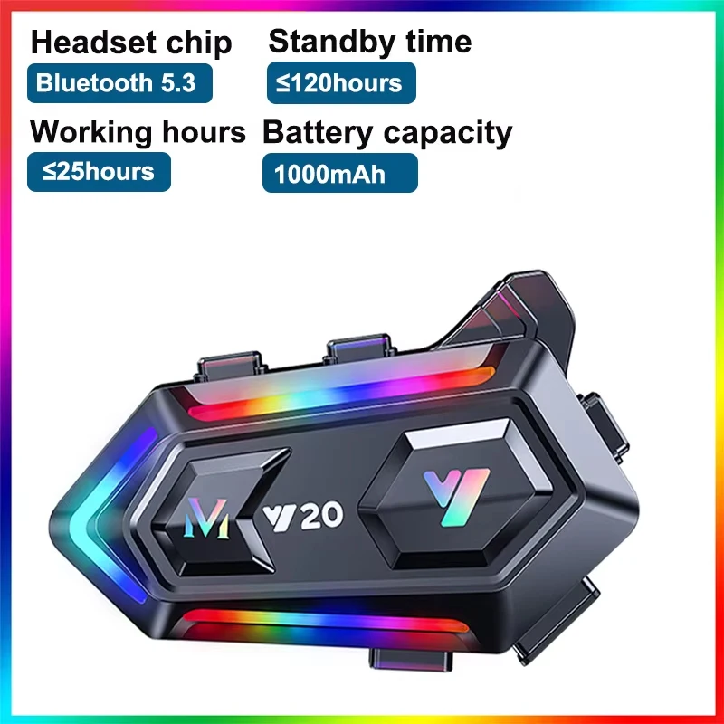 Y20 Motorcycle Helmet Bluetooth Headset BT5.3 Handsfree Call Wireless Noise Reduction Waterproof Headphone with RGB Light
Y20 Motorcycle Helmet Bluetooth Headset BT5.3 Handsfree Call Wireless Noise Reduction Waterproof Headphone with RGB Light