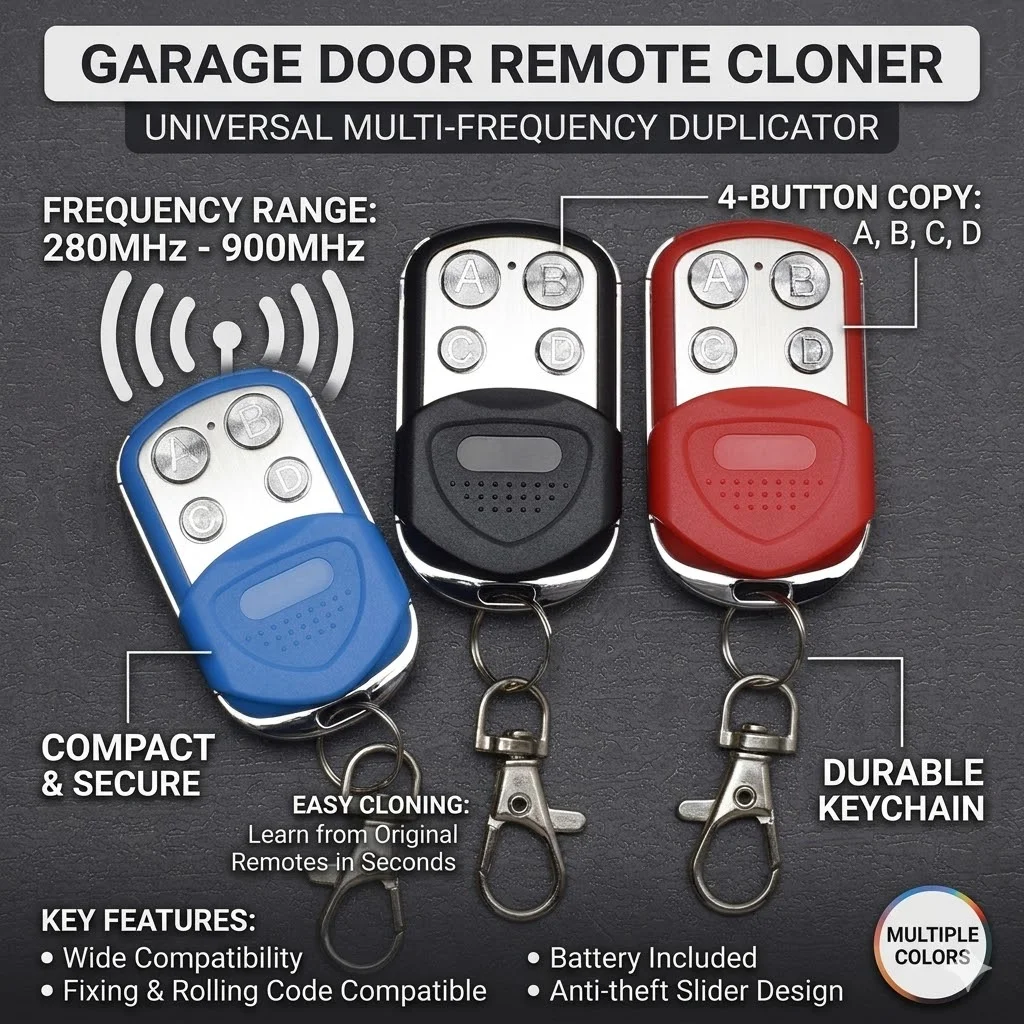 Universal 280-900MHz Garage Door Remote Control Duplicator Cloning 433.92MHz Rolling Code Gate Door Opener Remote Control Key
Universal 280-900MHz Garage Door Remote Control Duplicator Cloning 433.92MHz Rolling Code Gate Door Opener Remote Control Key