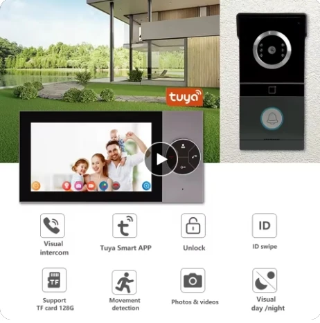 7-INCH TUYA WIFI 4-wire video intercom door phone (including motion detection record RFID card access control system)
7-INCH TUYA WIFI 4-wire video intercom door phone (including motion detection record RFID card access control system)
