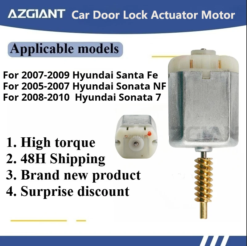 AZGIANT Car door lock actuator motor for Hyundai 2007-2009 Santa Fe /2005-2007 Sonata NF/2008-2010 Sonata 7 Locking System
AZGIANT Car door lock actuator motor for Hyundai 2007-2009 Santa Fe /2005-2007 Sonata NF/2008-2010 Sonata 7 Locking System