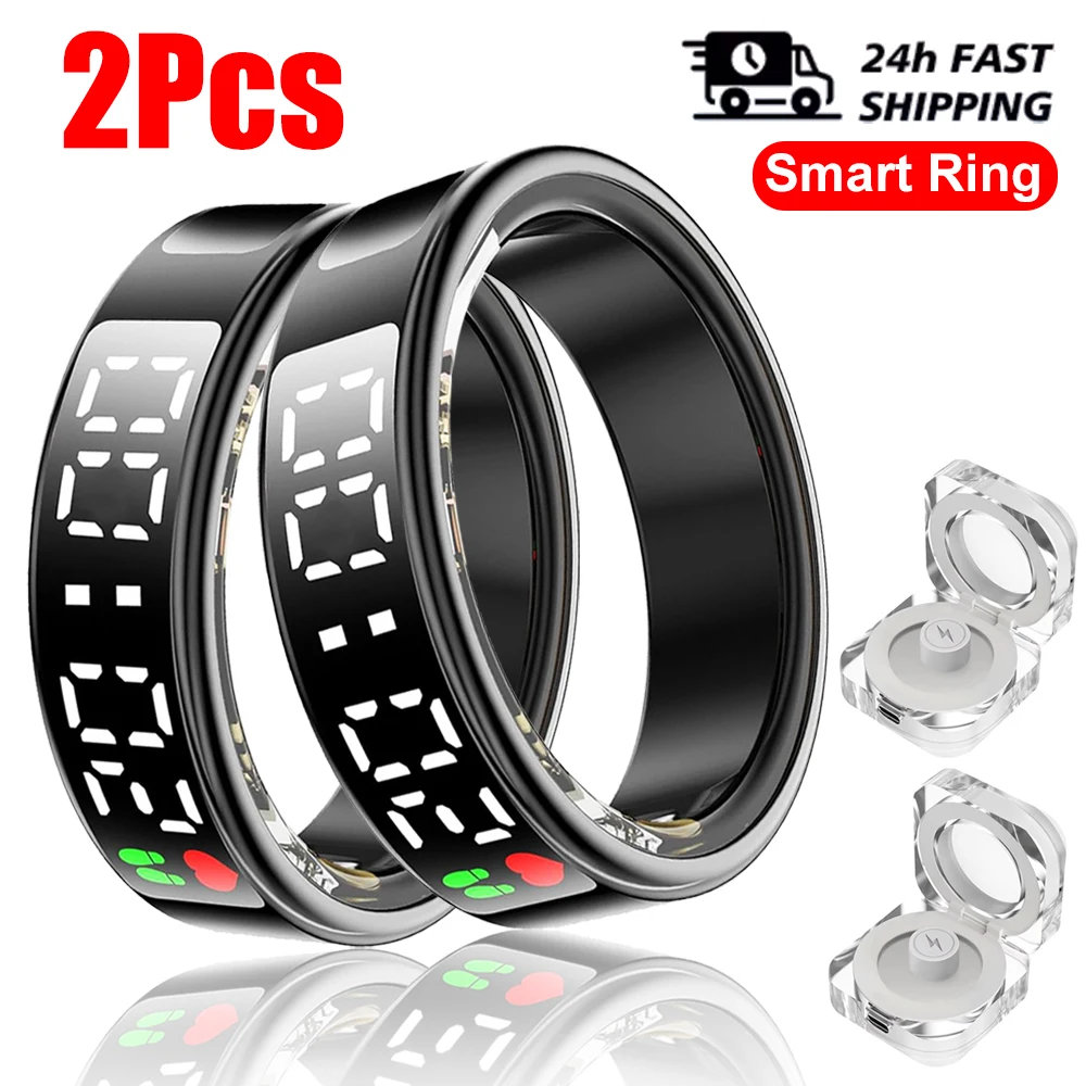 2Pcs Smart Display Screen Ring Bluetooth Health Monitor Gesture Control Sleep Sport Monitoring Heart Rate Waterproof Women Rings
2Pcs Smart Display Screen Ring Bluetooth Health Monitor Gesture Control Sleep Sport Monitoring Heart Rate Waterproof Women Rings