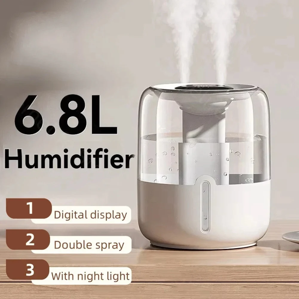 Air Freshener Digital Display Humidifier White Humidifier 6.8L Water Tank Calming Night Light Customizable Humidity
Air Freshener Digital Display Humidifier White Humidifier 6.8L Water Tank Calming Night Light Customizable Humidity
