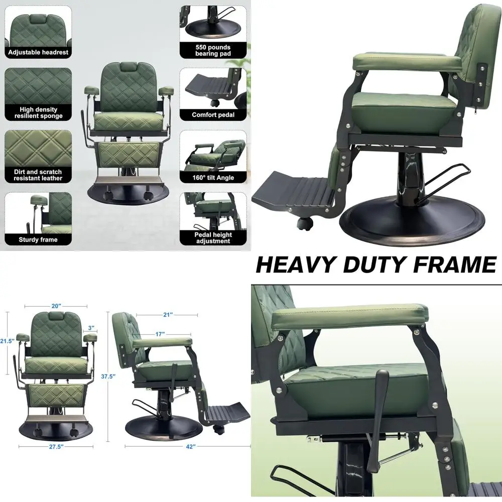 Винтажное зеленое сверхмощное парикмахерское кресло емкостью 550 фунтов с гидравлическим подъемником и поворотом на 360 градусов для парикмахеров и парикмахеров
Винтажное зеленое сверхмощное парикмахерское кресло емкостью 550 фунтов с гидравлическим подъемником и поворотом на 360 градусов для парикмахеров и парикмахеров