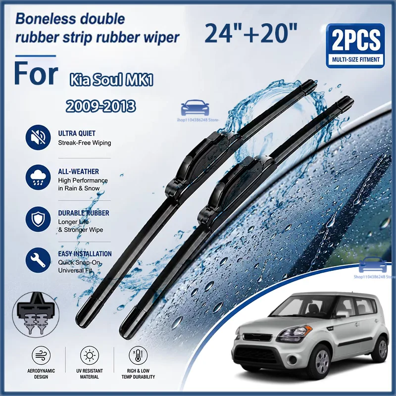 Front Wiper Blades For Kia Soul MK1 2009 - 2013 Windshield Windscreen Clean Window Car Rain Brushes 24"+20" Modification Parts
Front Wiper Blades For Kia Soul MK1 2009 - 2013 Windshield Windscreen Clean Window Car Rain Brushes 24"+20" Modification Parts