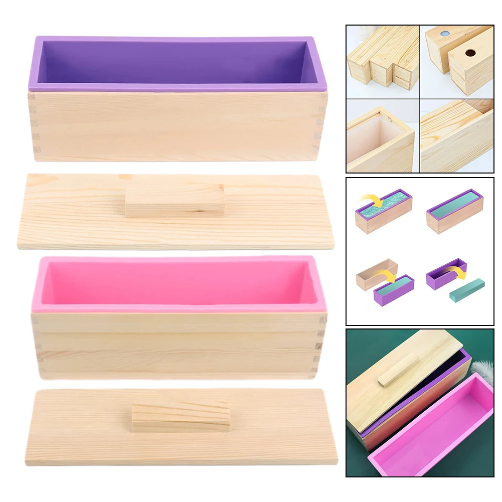 Silicone Soap Molds Kitchen Tools Rectangular DIY Handmade Tool Baking Toast Cake Loaf Molds With Wooden Box
Silicone Soap Molds Kitchen Tools Rectangular DIY Handmade Tool Baking Toast Cake Loaf Molds With Wooden Box