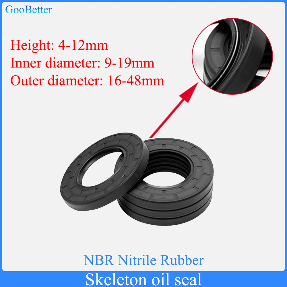 10Pcs NBR Shaft Oil Seal TC ID 9-19mm OD 16-48mm Nitrile Butadiene Rubber Gasket Sealing Rings Covered Double Lip Washer
10Pcs NBR Shaft Oil Seal TC ID 9-19mm OD 16-48mm Nitrile Butadiene Rubber Gasket Sealing Rings Covered Double Lip Washer