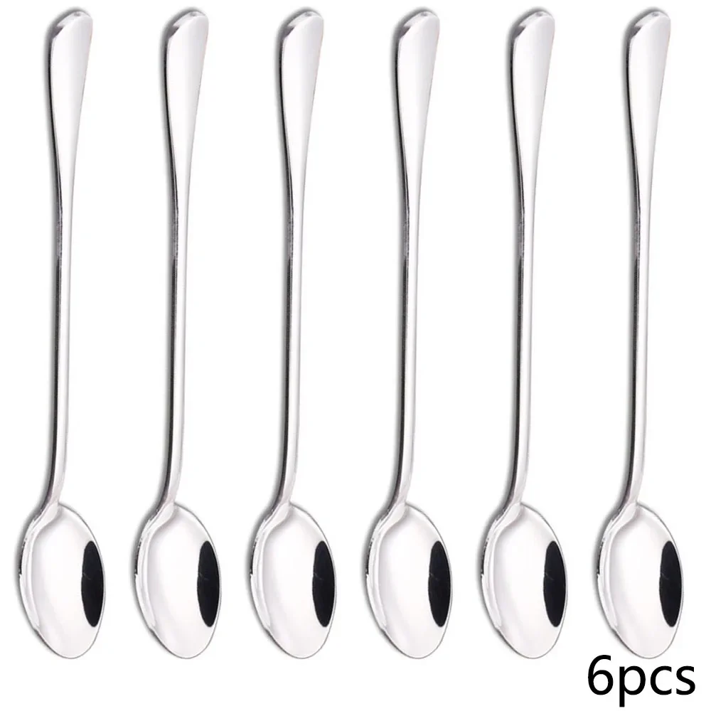 6PCS Long-handled spoon, thickened stainless steel coffee spoon, pointed stirring spoon, round-tipped spoon, ice spoon
6PCS Long-handled spoon, thickened stainless steel coffee spoon, pointed stirring spoon, round-tipped spoon, ice spoon