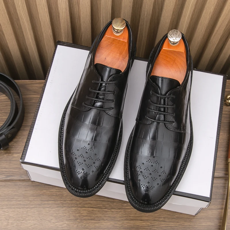 Men Derby Shoes PU Pure Low Heel Comfortable Fashionable Brok Formal Business Dress Shoes
Men Derby Shoes PU Pure Low Heel Comfortable Fashionable Brok Formal Business Dress Shoes