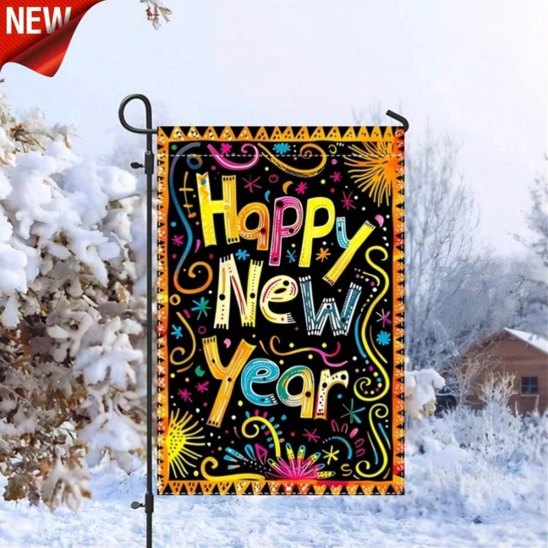 New Year Garden Flag 12x18 Inch - Double-Sided Vibrant Festive Pattern Outdoor Decor With Glitter Stars, All-Weather 300D Polyes
New Year Garden Flag 12x18 Inch - Double-Sided Vibrant Festive Pattern Outdoor Decor With Glitter Stars, All-Weather 300D Polyes