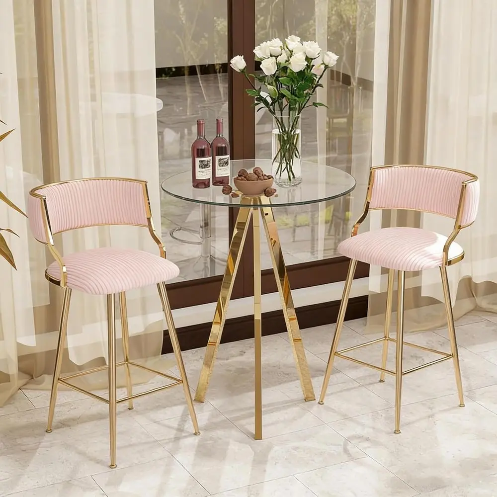 Комплект из 3 предметов: круглый барный стол диаметром 31,5 дюйма и барные стулья из вельвета с хромированными ножками золотого цвета, стол для барной стойки высотой 31,5 дюйма.
Комплект из 3 предметов: круглый барный стол диаметром 31,5 дюйма и барные стулья из вельвета с хромированными ножками золотого цвета, стол для барной стойки высотой 31,5 дюйма.