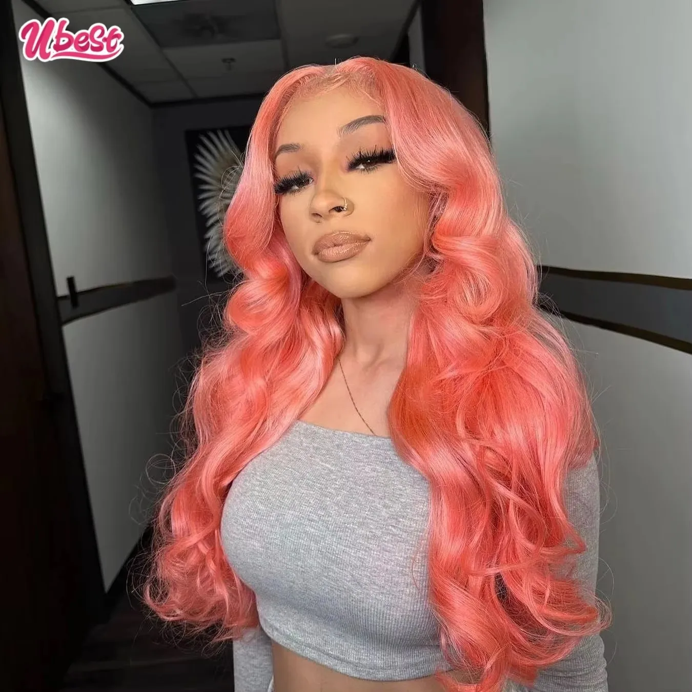 Ubest Pomelo Pink Colored Cosplay Body Wave 13x6 Lace Front Wigs Brazilian 100% Human Hair Transparent Wig Pre Plucked For Women
Ubest Pomelo Pink Colored Cosplay Body Wave 13x6 Lace Front Wigs Brazilian 100% Human Hair Transparent Wig Pre Plucked For Women