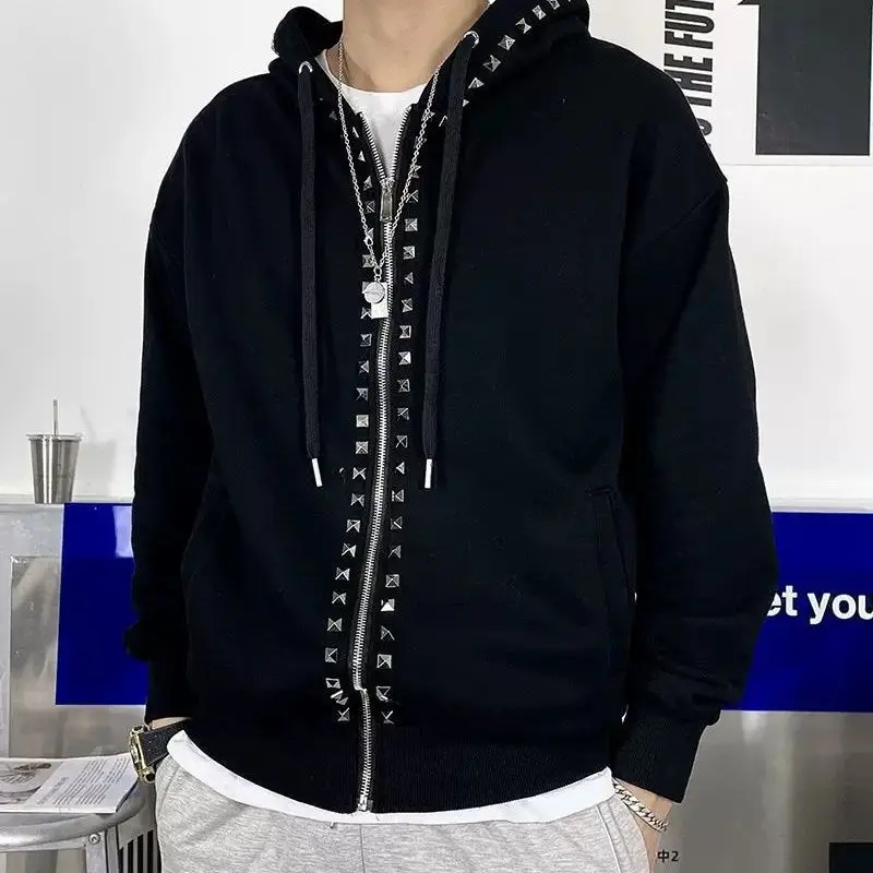 Men's Jacket New Top Metal Decoration Hooded Clothing Zipper Cardigan Coat
Men's Jacket New Top Metal Decoration Hooded Clothing Zipper Cardigan Coat