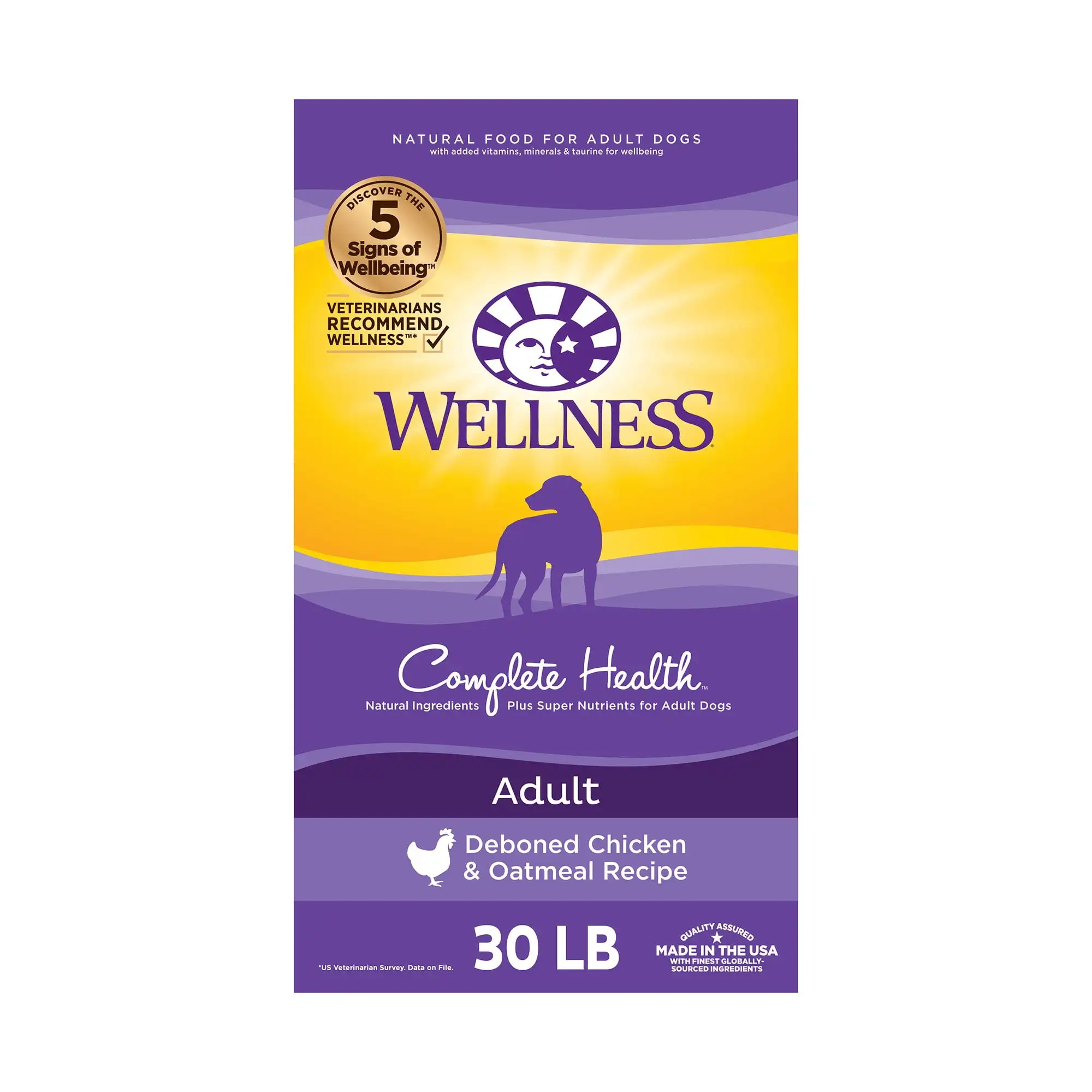 Wellness Complete Health Натуральный сухой корм для собак, курица и овсянка, пакет 30-фунтов
Wellness Complete Health Натуральный сухой корм для собак, курица и овсянка, пакет 30-фунтов