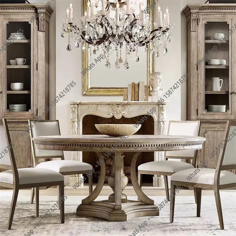 X32 French Retro Solid Wood Dining Table European Home Antique Old Round Dining Table American Country Oak Table Custom American
X32 French Retro Solid Wood Dining Table European Home Antique Old Round Dining Table American Country Oak Table Custom American