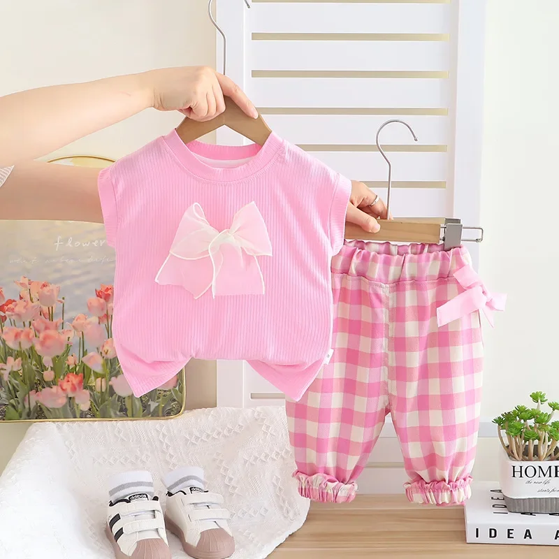 New Summer Baby Girls Clothes Suit Children Casual Vest Shorts 2Pcs/Sets Infant Clothing Toddler Plaid Costume Kids Tracksuits
New Summer Baby Girls Clothes Suit Children Casual Vest Shorts 2Pcs/Sets Infant Clothing Toddler Plaid Costume Kids Tracksuits