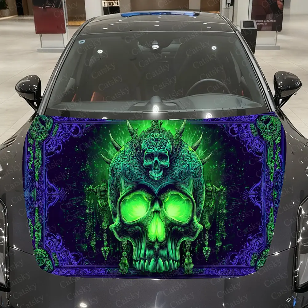 Neon Green Twin Skulls Fantasy Pattern Car Vinyl Wrap, PVC Waterproof Car Hood Sticker, Self-Adhesive Scratch-Resistant Stickers
Neon Green Twin Skulls Fantasy Pattern Car Vinyl Wrap, PVC Waterproof Car Hood Sticker, Self-Adhesive Scratch-Resistant Stickers