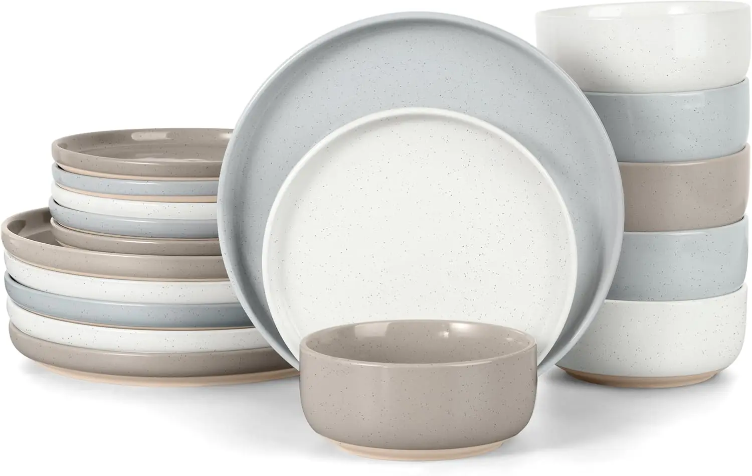 Dinnerware Set for 6, Dining Plates and Bowls Dishes for Kitchen Dining, 18PCS Ceramic Dinner Set, Scratch Resistant & Dishwashe 
Dinnerware Set for 6, Dining Plates and Bowls Dishes for Kitchen Dining, 18PCS Ceramic Dinner Set, Scratch Resistant & Dishwashe