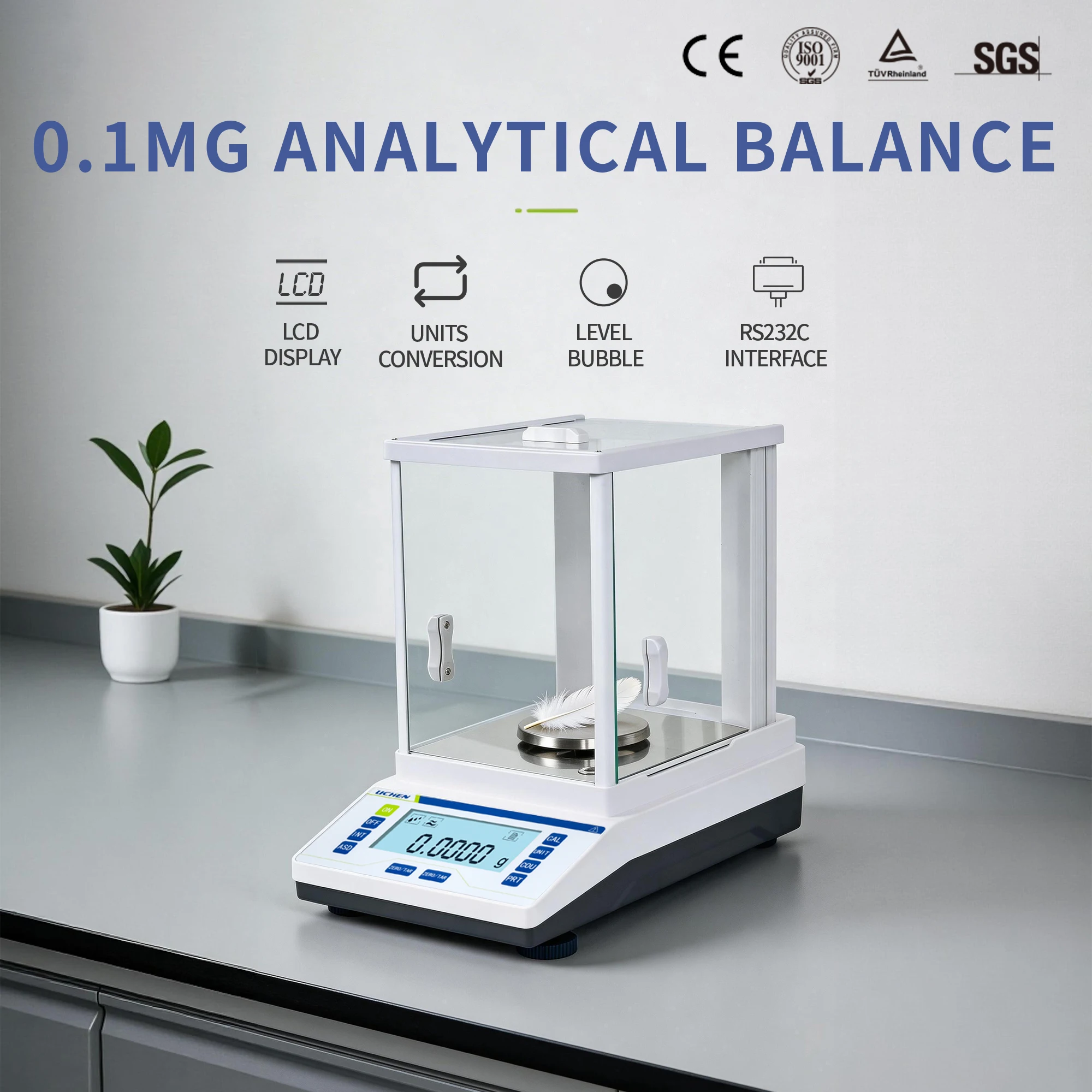LICHEN FA Series Analytical Balance 0.1mg Precision & RS232 Interface Customization Lab Weighing up to 320g with CE Certified
LICHEN FA Series Analytical Balance 0.1mg Precision & RS232 Interface Customization Lab Weighing up to 320g with CE Certified