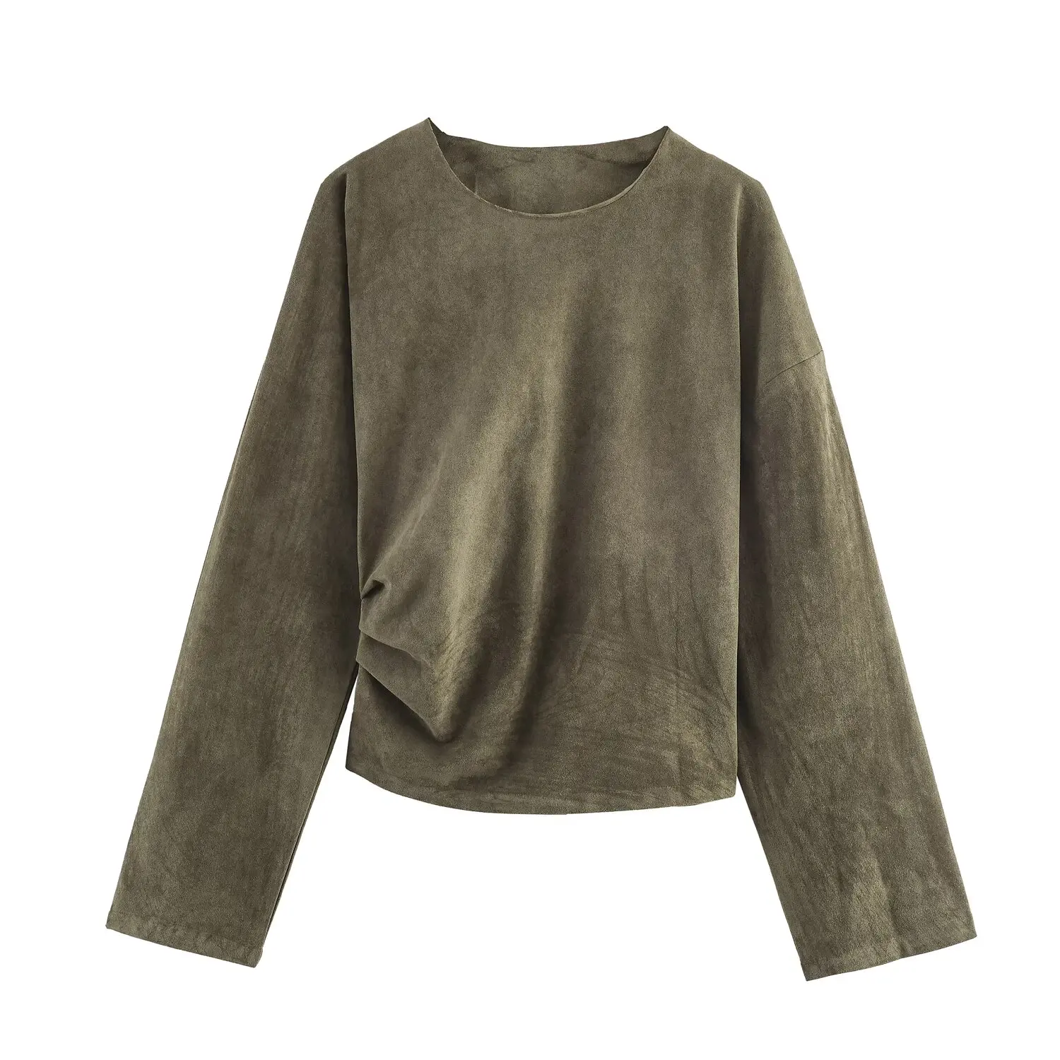 2025 Новая женская одежда в европейском и американском стиле, модный замшевый топ с круглым вырезом на талии и длинными рукавами
2025 Новая женская одежда в европейском и американском стиле, модный замшевый топ с круглым вырезом на талии и длинными рукавами