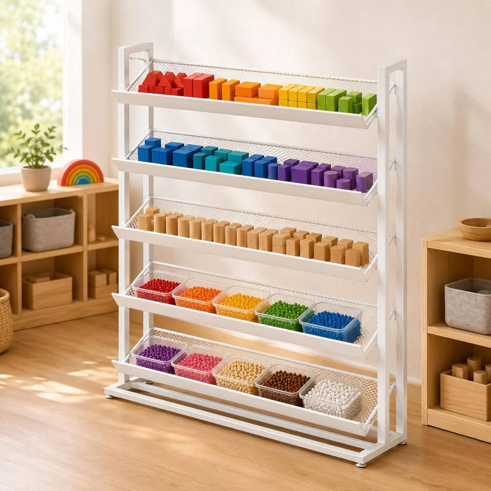 Bead Storage Rack Multi-Layer Grid Display Stand Toy Sorting Shelf Space Saving Craft Organizer Shelf Sturdy Metal for Classroom
Bead Storage Rack Multi-Layer Grid Display Stand Toy Sorting Shelf Space Saving Craft Organizer Shelf Sturdy Metal for Classroom