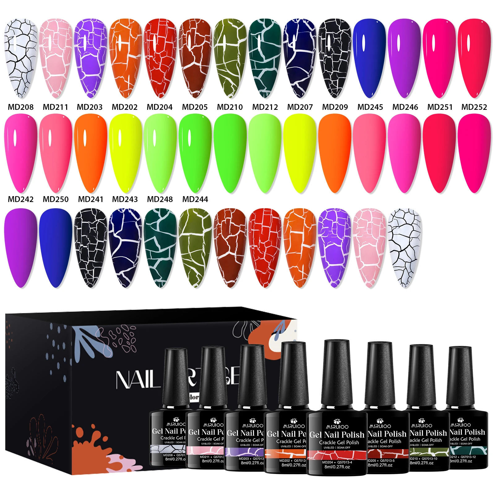 20pcs Crackle Gel Nail Polish Set Cracking Nail Lacquer Quick Dry Nail Art Varnish Hybrid Semi Permanent Soak Off UV Gel DIY
20pcs Crackle Gel Nail Polish Set Cracking Nail Lacquer Quick Dry Nail Art Varnish Hybrid Semi Permanent Soak Off UV Gel DIY
