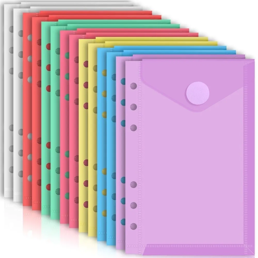 7pcs/Set Durable A4/A5/A6 Binder Pockets 6/11 Holes Loose-Leaf with Adhesive Snaps File Bag Document Organizer Pouches Students
7pcs/Set Durable A4/A5/A6 Binder Pockets 6/11 Holes Loose-Leaf with Adhesive Snaps File Bag Document Organizer Pouches Students