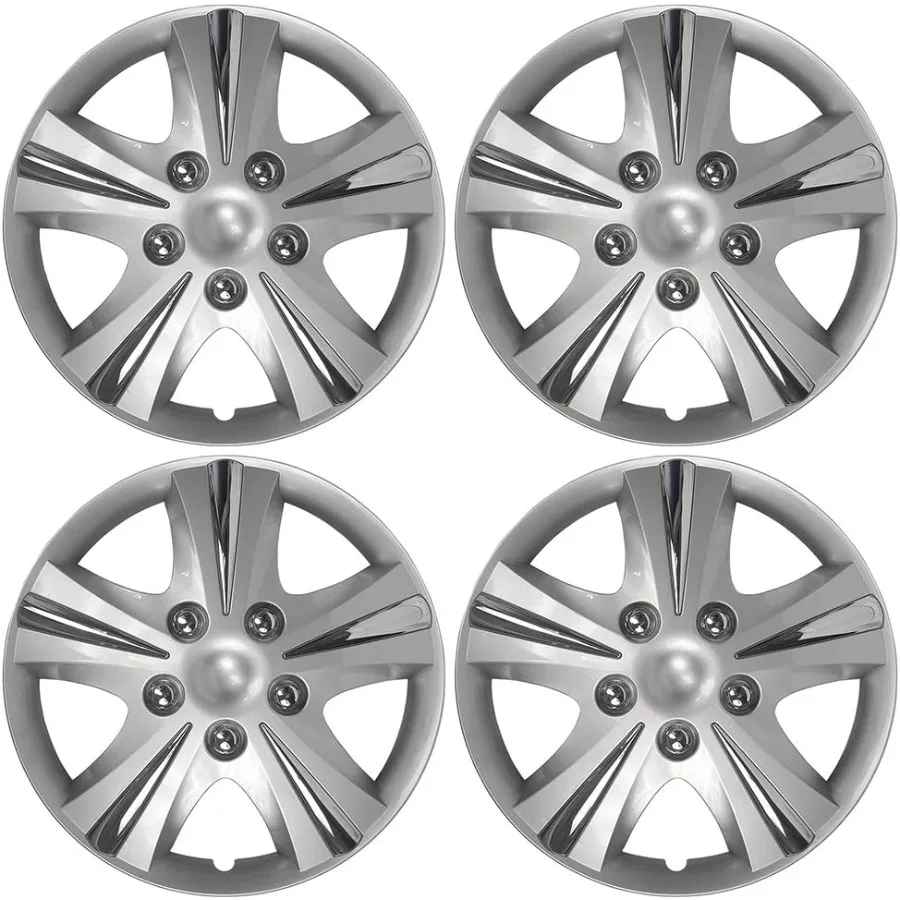 Custom Accessories 4-Pack 15" SGT-5 Wheel Covers Replacement Hubcaps for Cars Trucks SUVs — Silver/Chrome
Custom Accessories 4-Pack 15" SGT-5 Wheel Covers Replacement Hubcaps for Cars Trucks SUVs — Silver/Chrome