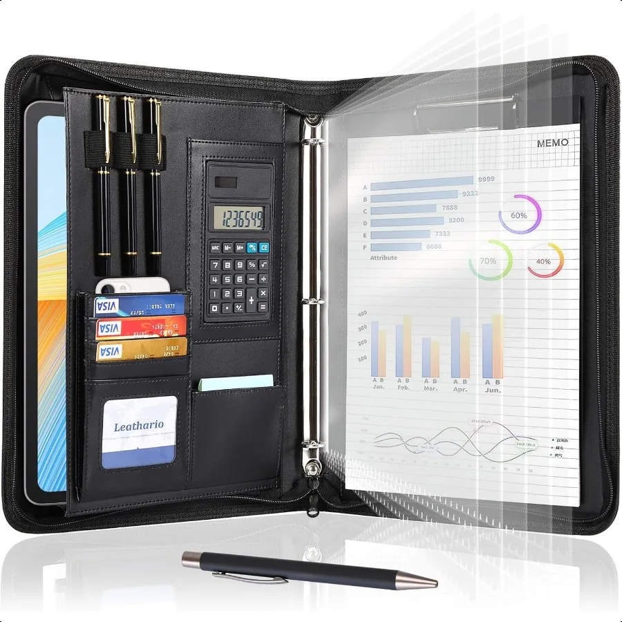 3Ring Portfolio Binder Includes 5 Sheet Protectors and a Pen 13 Inch Tablets Organizer Vegan Leather A4 Padfolio MultiPocket No
3Ring Portfolio Binder Includes 5 Sheet Protectors and a Pen 13 Inch Tablets Organizer Vegan Leather A4 Padfolio MultiPocket No