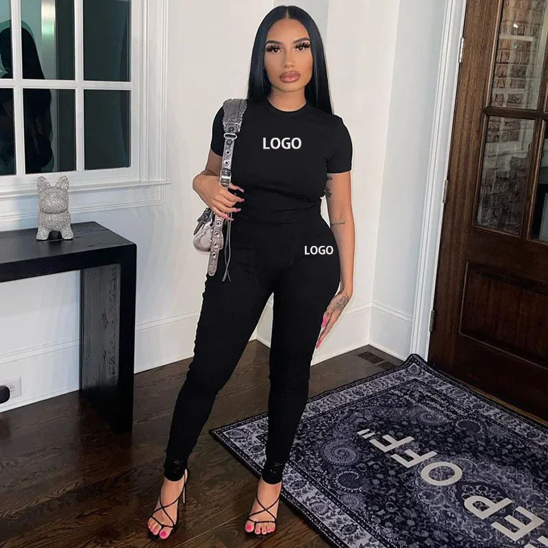 Customized LOGO Summer New New Product Fashion Open Navel Round Neck Short Sleeve Top Slim Fit Pants Set
Customized LOGO Summer New New Product Fashion Open Navel Round Neck Short Sleeve Top Slim Fit Pants Set