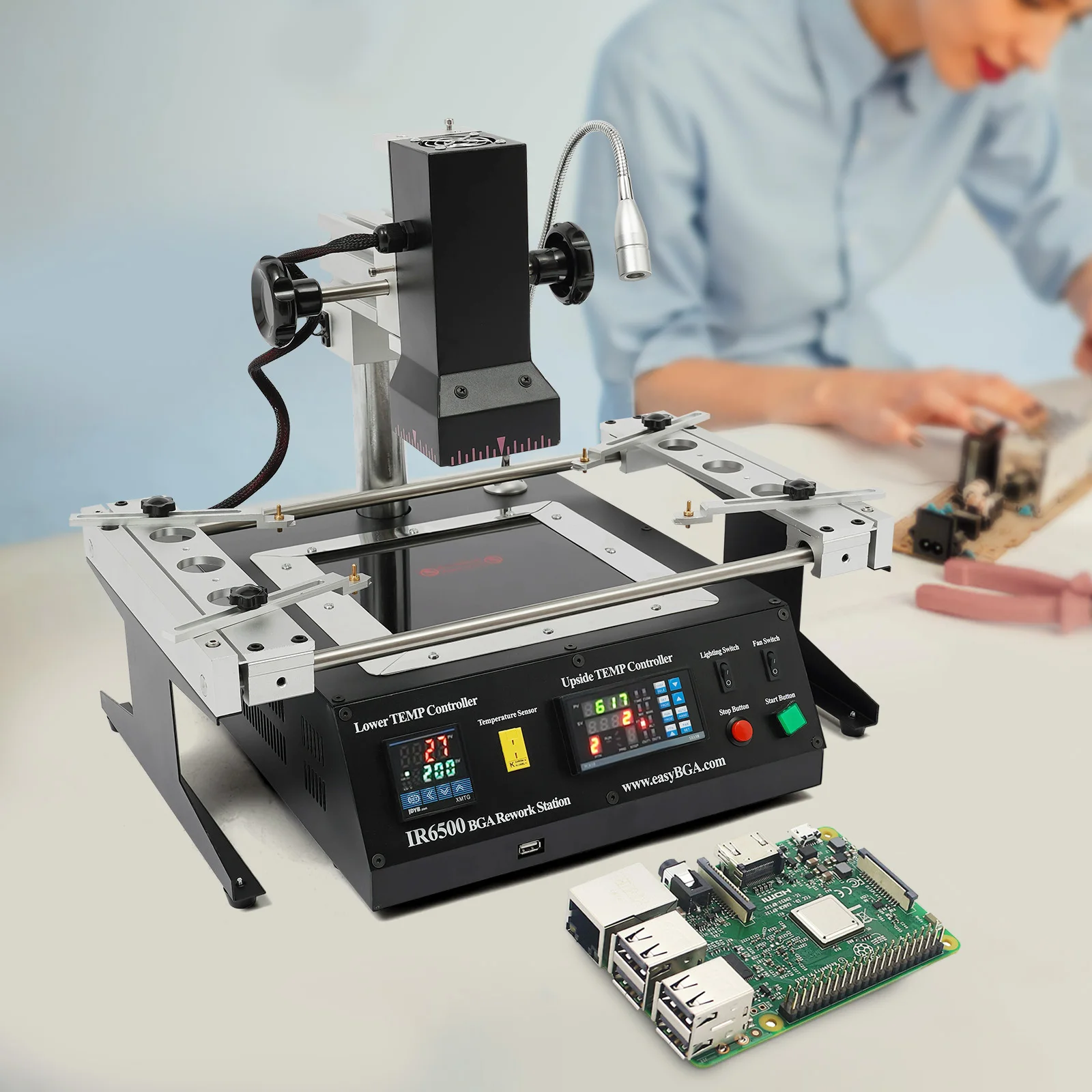 IR8500 V.2 BGA Infrared Bga Rework Station Machine IR Soldering Station Reballing Kit Motherboard Mobile Phone Chip Repairing
IR8500 V.2 BGA Infrared Bga Rework Station Machine IR Soldering Station Reballing Kit Motherboard Mobile Phone Chip Repairing