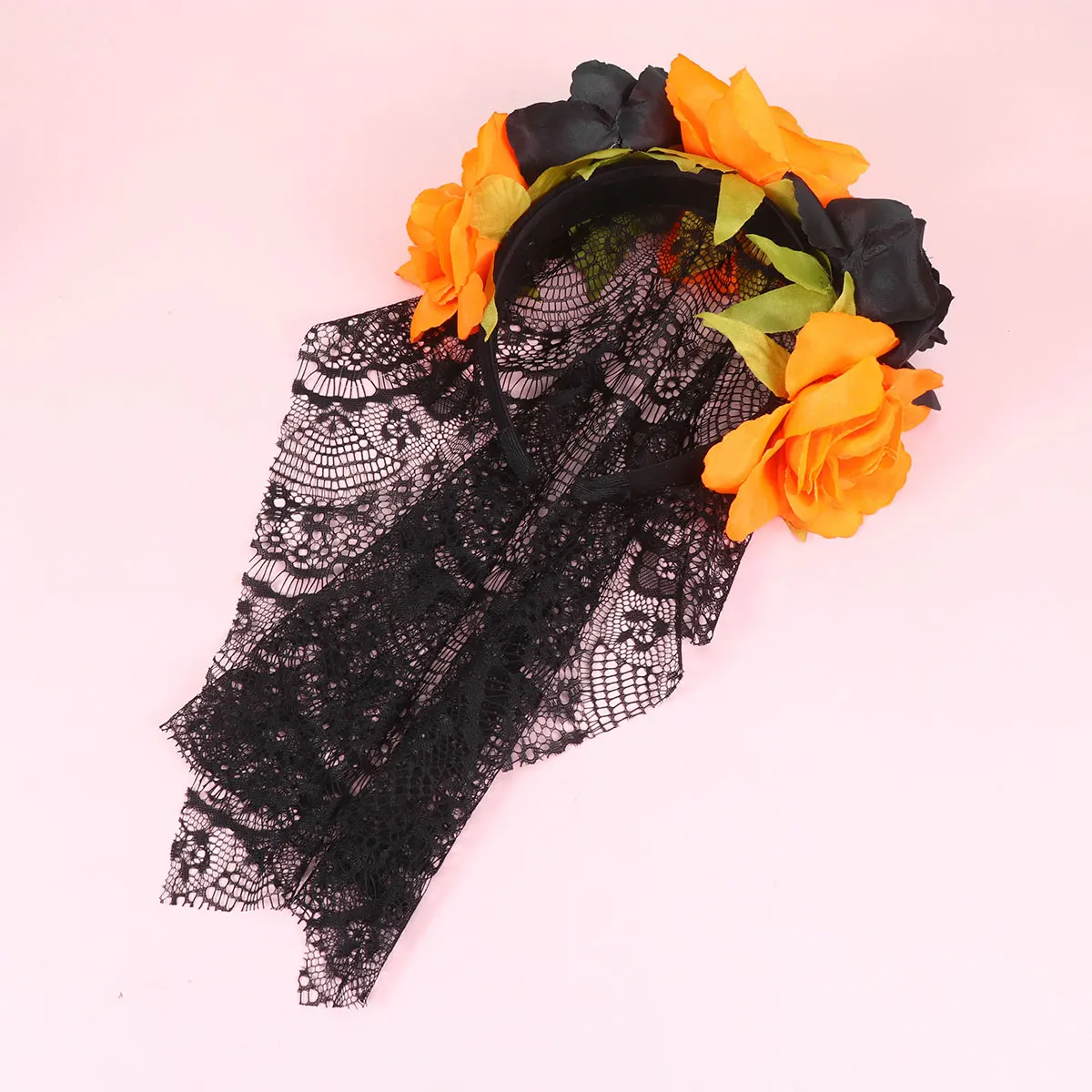Halloween Flower Hair Hoops Party Headband Creative Artificial Flower Photo Props Lace Veil Hair Accessory (Black with Orange)
Halloween Flower Hair Hoops Party Headband Creative Artificial Flower Photo Props Lace Veil Hair Accessory (Black with Orange)