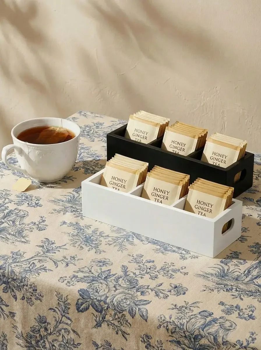 1pc Tea Bag Organizer, Wooden Tea Bag Holder, Tea Storage Containers With 3 Slots, Sugar Packet Holder, Tea Bag Caddy
1pc Tea Bag Organizer, Wooden Tea Bag Holder, Tea Storage Containers With 3 Slots, Sugar Packet Holder, Tea Bag Caddy