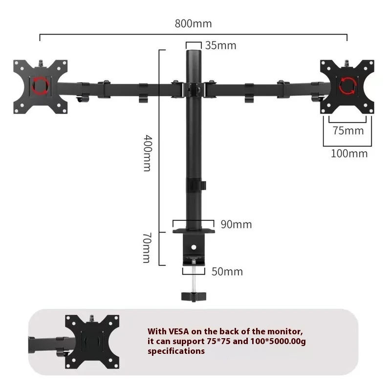 Explosions Base Dual-Arm Monitor Bracket Computer Monitor Bracket Retractable Rotatable Clamp Type
Explosions Base Dual-Arm Monitor Bracket Computer Monitor Bracket Retractable Rotatable Clamp Type