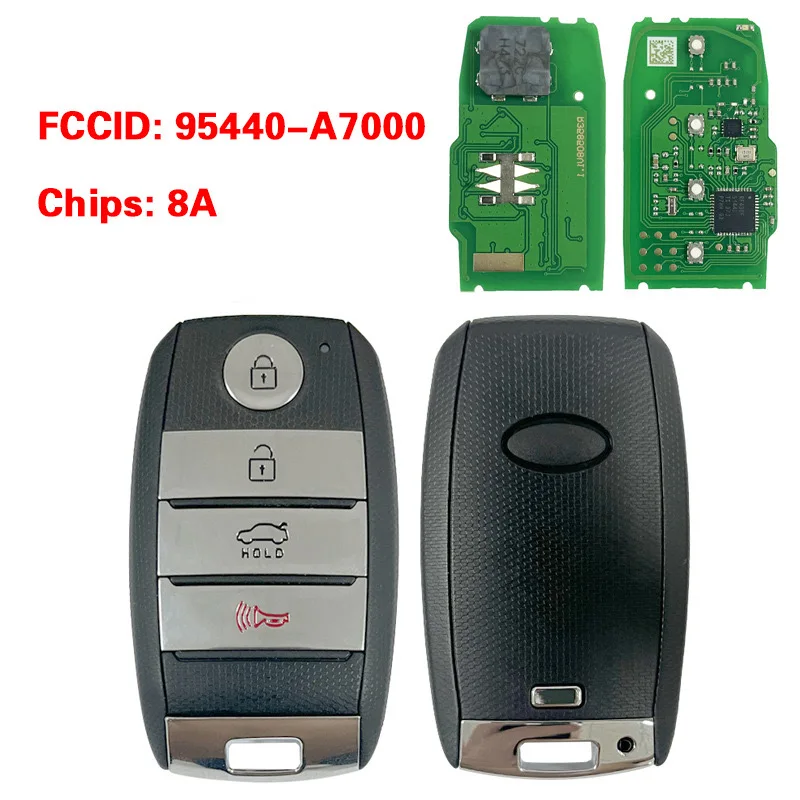 Remote Smart Car Key 4 buttons 433MHz with 8A Chip 95440-A7000 Auto PEK-FD00030 81996-A7020 for Kia K3 Forte Cerato 2013-2015
Remote Smart Car Key 4 buttons 433MHz with 8A Chip 95440-A7000 Auto PEK-FD00030 81996-A7020 for Kia K3 Forte Cerato 2013-2015