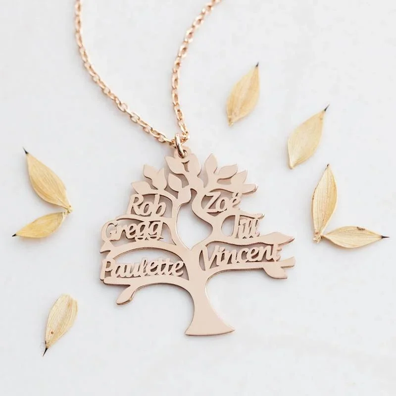 Custom 1-6 Personalised Name Stainless Steel Tree of Life Necklace Family Tree Pendant Necklace Family Jewelry Dropshipping
Custom 1-6 Personalised Name Stainless Steel Tree of Life Necklace Family Tree Pendant Necklace Family Jewelry Dropshipping
