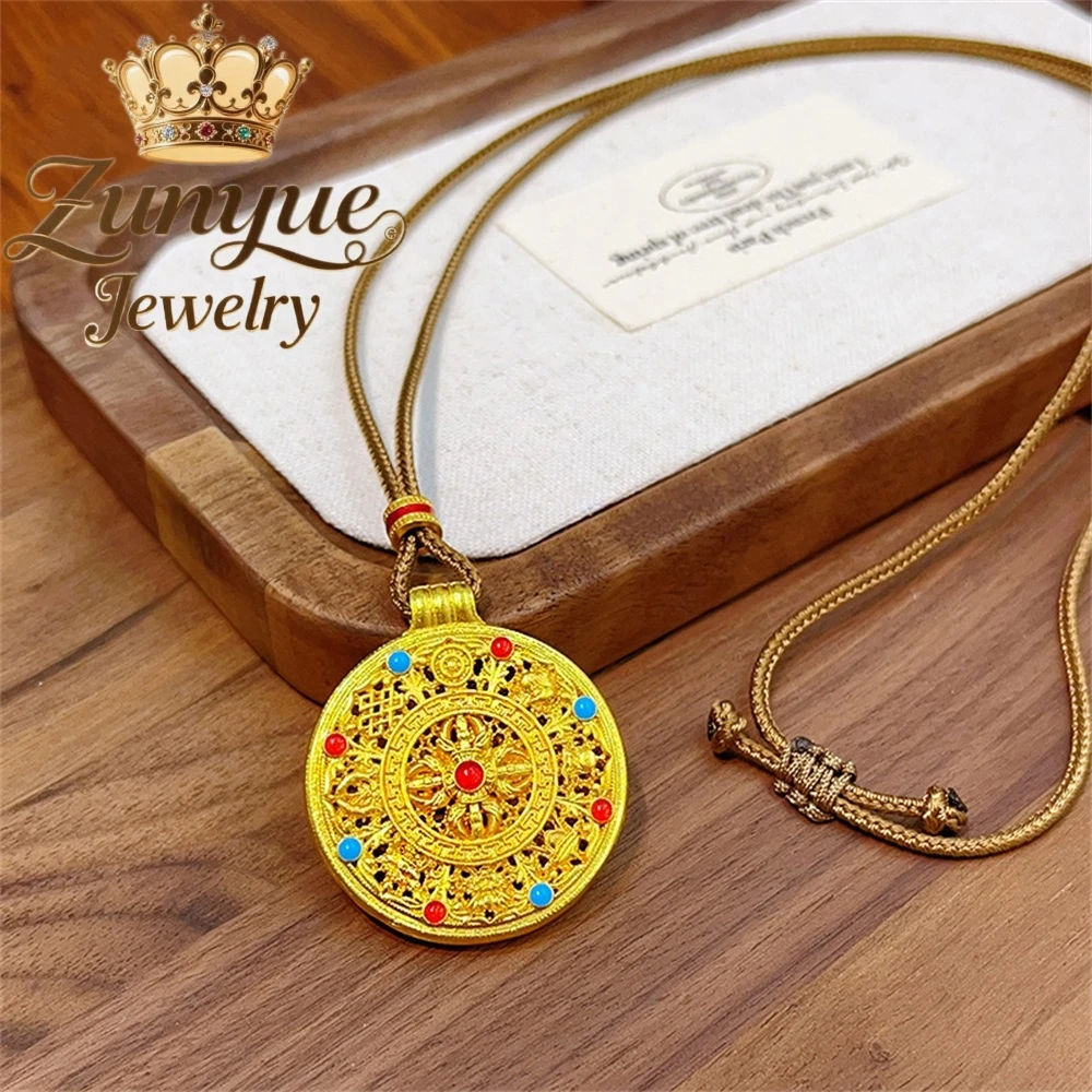 Ancient-Style Sand Gold Necklace, Enamel Colored Gold Scepter, Eight Treasures Compass Pendant Fashion Jewelry Charms Exquisite
Ancient-Style Sand Gold Necklace, Enamel Colored Gold Scepter, Eight Treasures Compass Pendant Fashion Jewelry Charms Exquisite