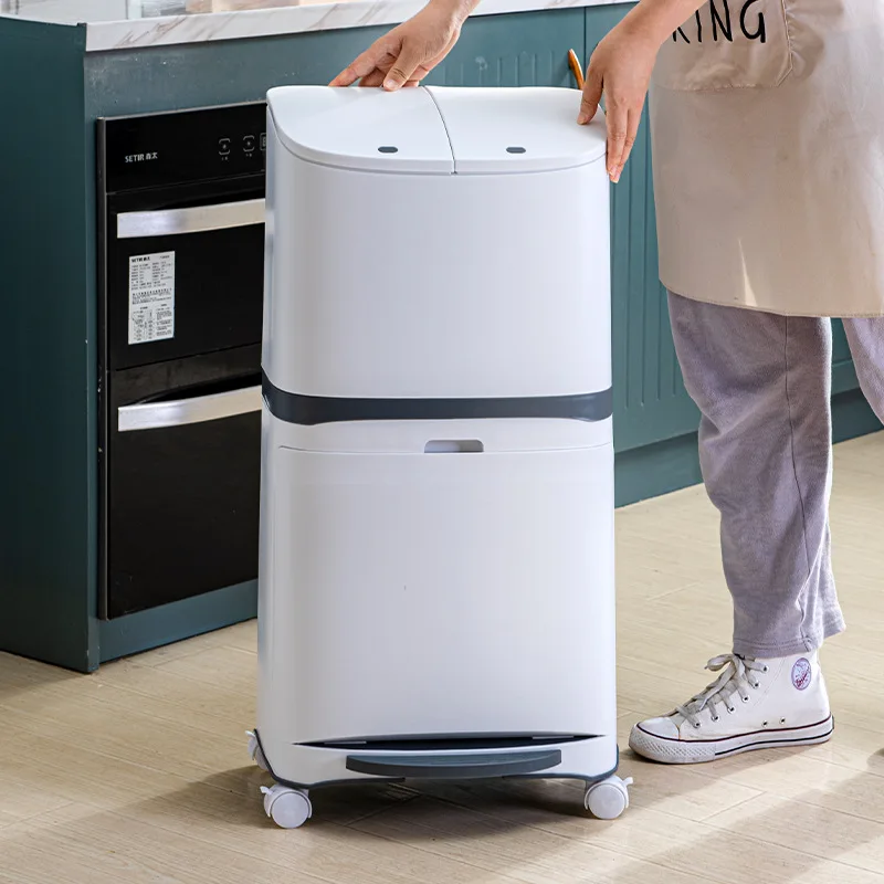 New Convenient Garbage Bucket Sorted Waste Bin With Wheel Plastic Kitchen Trash Can Corner Recycle Bin Press Open Storage Bucket
New Convenient Garbage Bucket Sorted Waste Bin With Wheel Plastic Kitchen Trash Can Corner Recycle Bin Press Open Storage Bucket