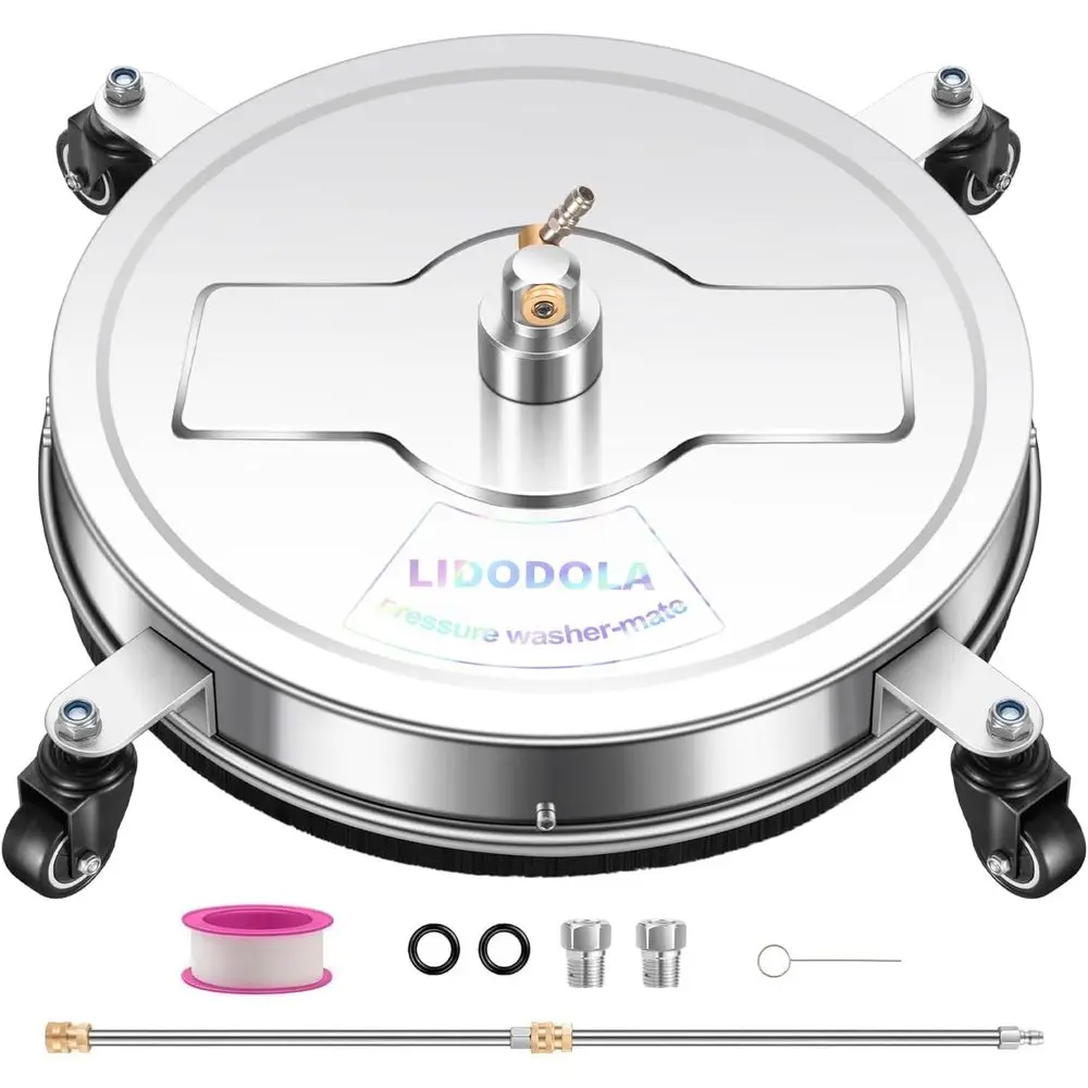 20-дюймовый очиститель поверхности для мойки высокого давления с 4 колесами — очиститель поверхности из нержавеющей стали для насадки для мойки высокого давления для бетона
20-дюймовый очиститель поверхности для мойки высокого давления с 4 колесами — очиститель поверхности из нержавеющей стали для насадки для мойки высокого давления для бетона