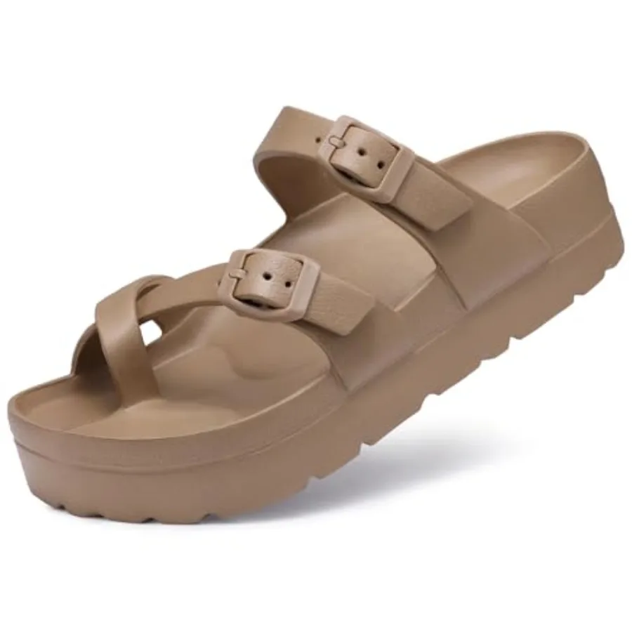 Goosecret Women's Platform Sandals with Arch Support Comfortable Foam Slides Summer Beach Sandals with Adjustable Buckle
Goosecret Women's Platform Sandals with Arch Support Comfortable Foam Slides Summer Beach Sandals with Adjustable Buckle
