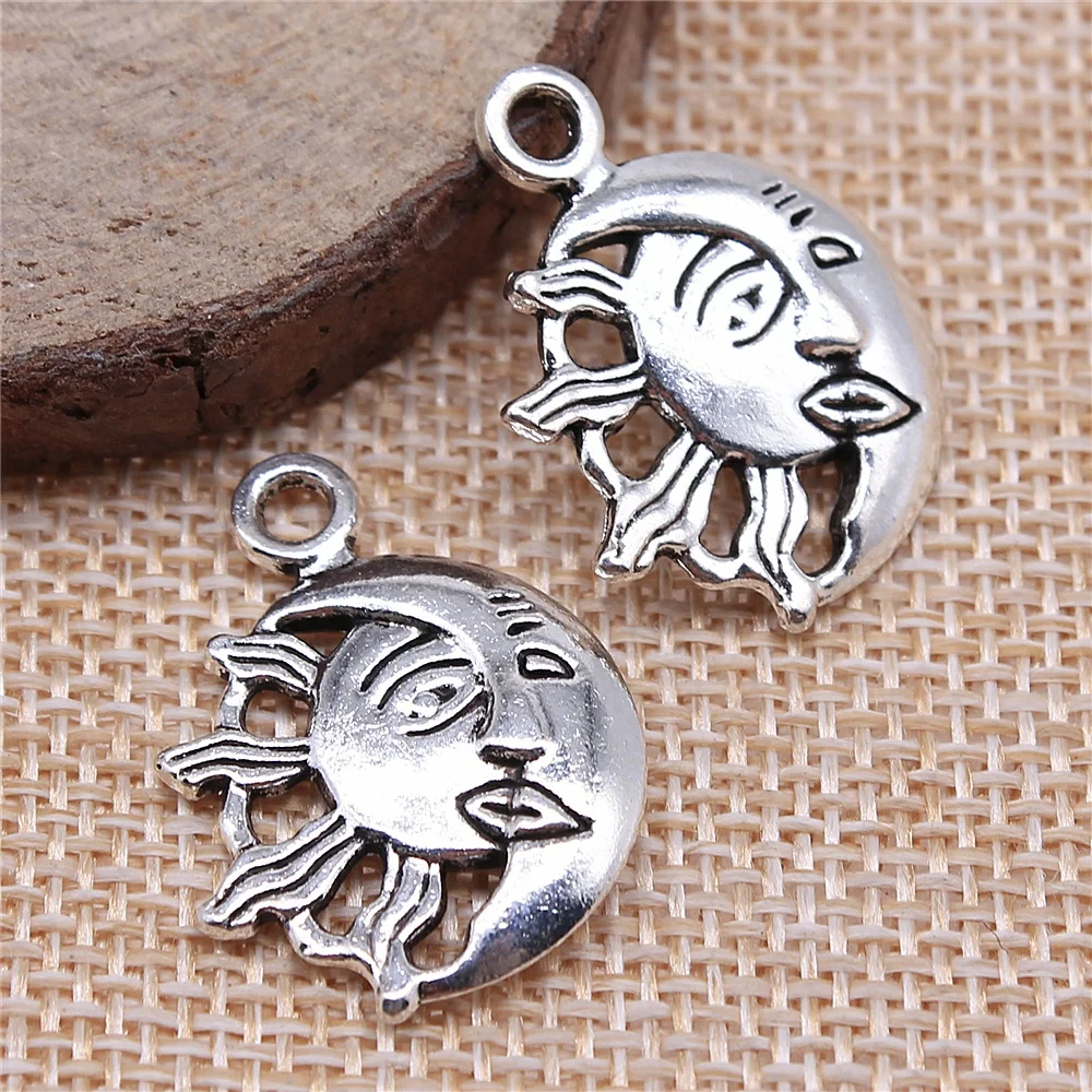 Wholesale 50pcs/bag 26x20mm Moon And Sun Charms Wholesale Antique Silver Color Pendant Charms Wholesale Jewelry Accessories
Wholesale 50pcs/bag 26x20mm Moon And Sun Charms Wholesale Antique Silver Color Pendant Charms Wholesale Jewelry Accessories
