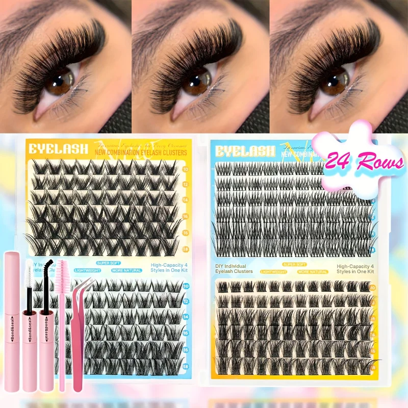Вдохновленный набор широких полосовых ресниц 4-в-1, кластерные ресницы, приятный для начинающих, набор «сделай сам» для естественных элегантных долговечных гламурных видов
Вдохновленный набор широких полосовых ресниц 4-в-1, кластерные ресницы, приятный для начинающих, набор «сделай сам» для естественных элегантных долговечных гламурных видов