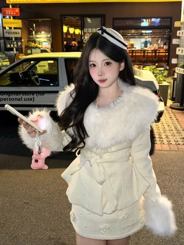 Unique Elegant Rich Girl Outfit Set with Fur Collar Half Skirt Two Piece Spring Fashion Outerwear Comfortable Cotton Shirt
Unique Elegant Rich Girl Outfit Set with Fur Collar Half Skirt Two Piece Spring Fashion Outerwear Comfortable Cotton Shirt