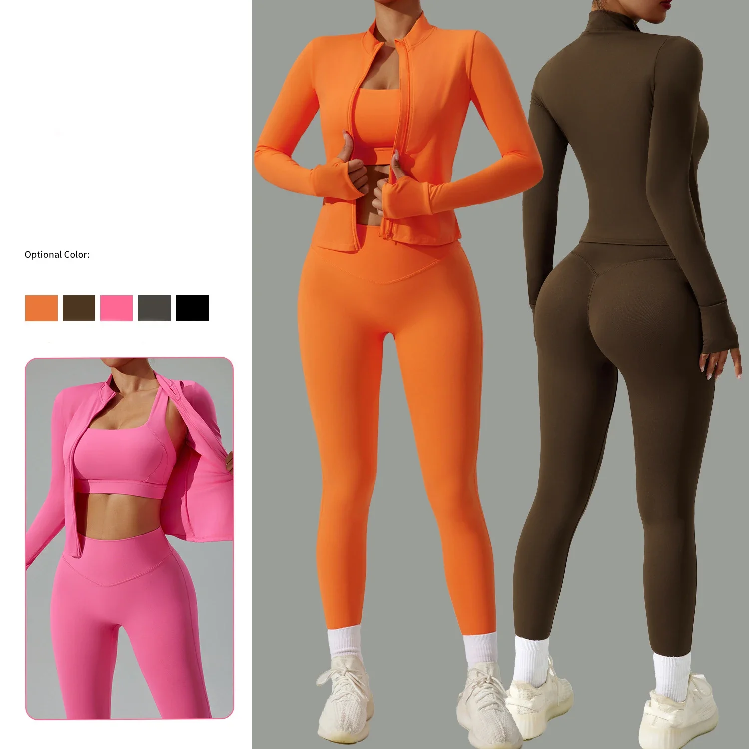 Women's High Waist Workout Sport Yoga Pants 3 piece Sets High Quality Breathable Fitness Scrunch Butt Gym Fitness Suits
Women's High Waist Workout Sport Yoga Pants 3 piece Sets High Quality Breathable Fitness Scrunch Butt Gym Fitness Suits